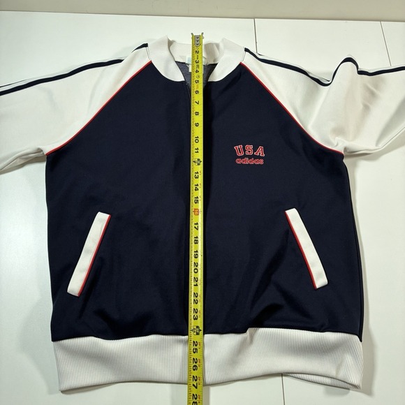 Vintage 80s Adidas USA Olympic Track Jacket Large Colorblock Embroidered 90s - Picture 7 of 10